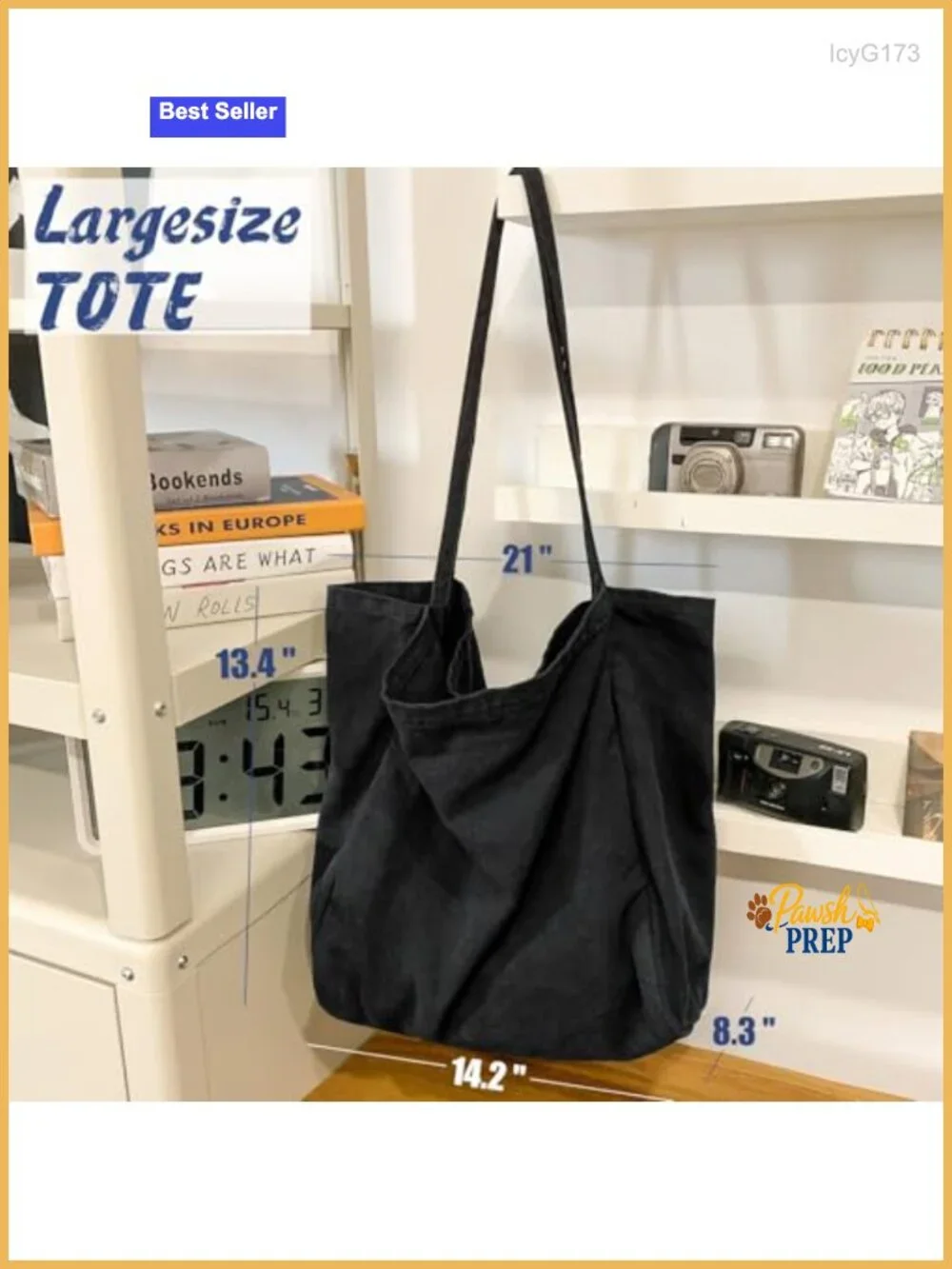 Large Canvas Tote Bag for Women Hobo Shoulder Work Travel Purse